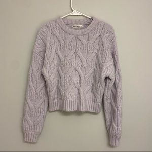 LIKE NEW Lilac Cable Knit Cropped Sweater